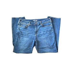 Lands' End Womens Curvy Mid Rise Bootcut Blue Jeans Size 18W Denim Pants